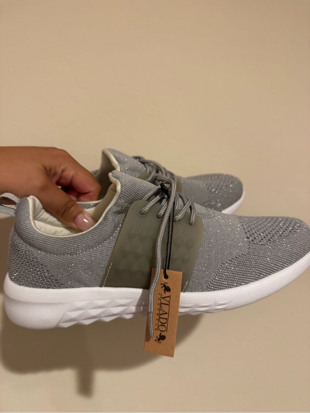 Viado Gray Knit Slip-On Sneakers for Women
